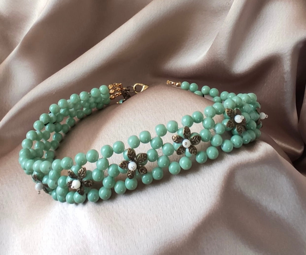 Choker Jade Flor Verde